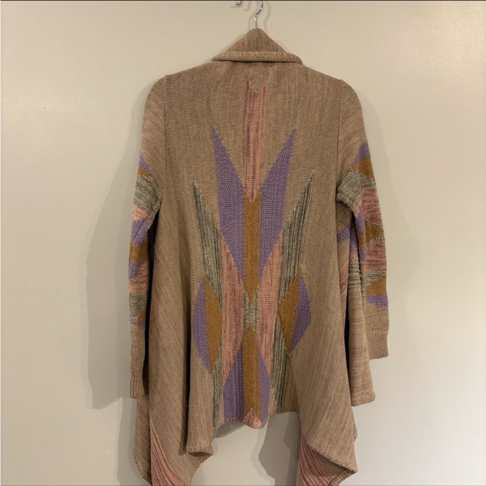 Vintage Ralph Lauren Cardigan Aztec Pastel print cotton Merino wool blend - Picture 9 of 13